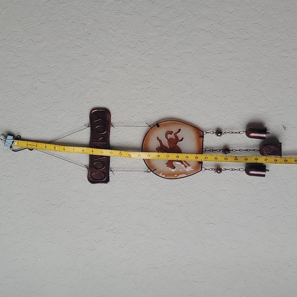 Metal/Glass Cowboy Rancher Wind Chime - Picture 5 of 5